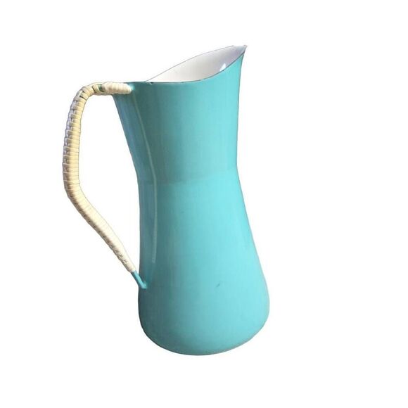 Vintage Dansk Denmark Kobenstyle Enamelware Enamel Blue Pitcher 10" size - Picture 1 of 7